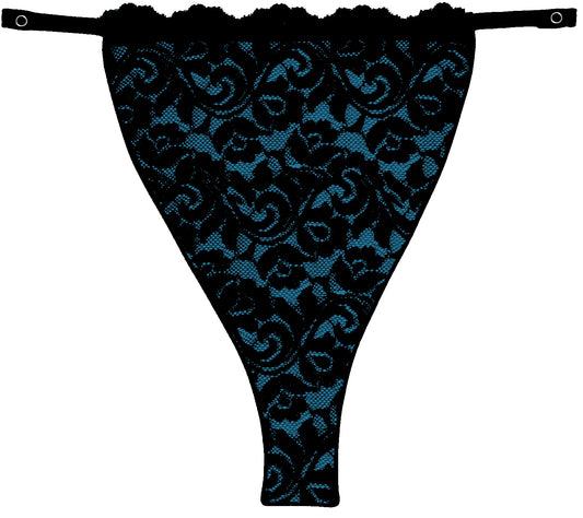 Black on Aqua Blue (Lady Lace - Corso Collection)